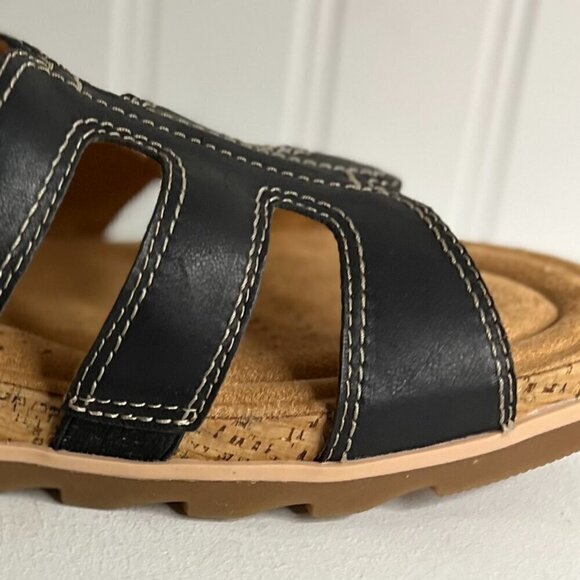 Clark's Wide Width Yacht Coral Leather Comfort Sandal Size 11W - Picture 6 of 7